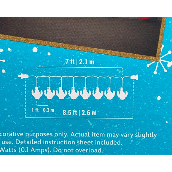 Disney Christmas Stitch Blinking Holiday LED String Lights 8.5'L 3 Available New - Picture 4 of 7